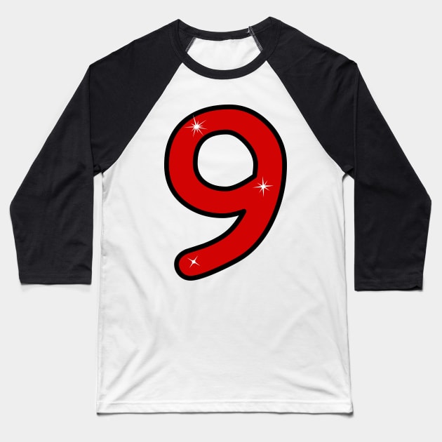 nine, ninth, 9, number nine, 9 years, 9 year old, number 9,  Numeral 9, 9th birthday gift, 9th birthday design, anniversary, birthday, anniversary, date, 9th grade Baseball T-Shirt by grafinya